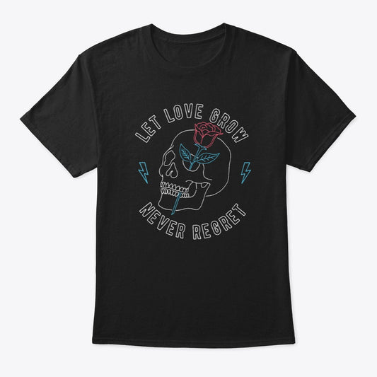 Men T Shirt Skeleton - Let Love Grow - Multicolor
