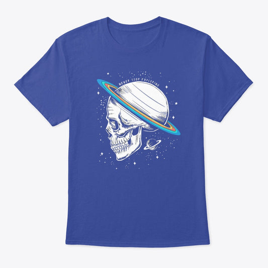 Men T Shirt Skeleton - Planet - Milticolor