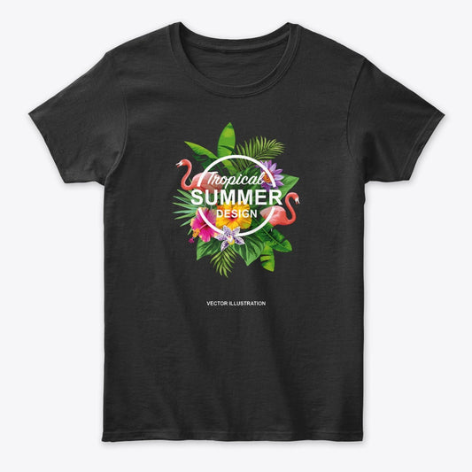 Women - Words T Shirt - Tropical Summer