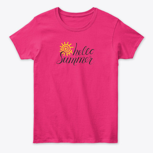 Women - Words T Shirt - Hello Summer