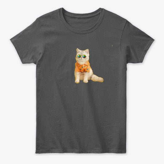 Women - Cat T Shirt - Glasses